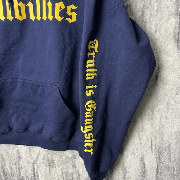 Gwen Stefani Anaheim Hillbillies Pullover Hoodie Navy Blue Size 2XL - Picture 3 of 8